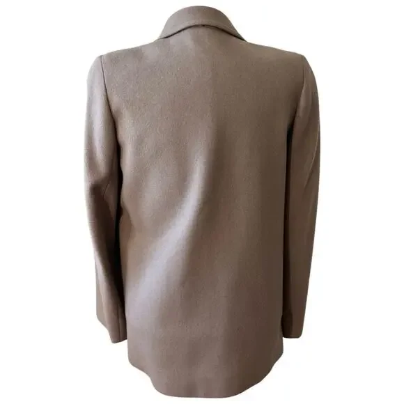 Vintage David Brooks Ltd Tan Taupe 100% Wool Blazer size 6 Light Academia 80s - Picture 5 of 11